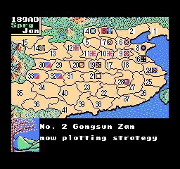 Romance of the Three Kingdoms II (USA) In game screenshot